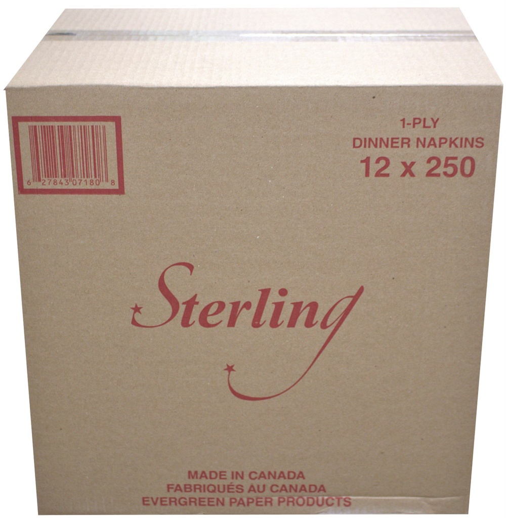 1 Ply Dinner Napkins (12x250 PC) Sterling
