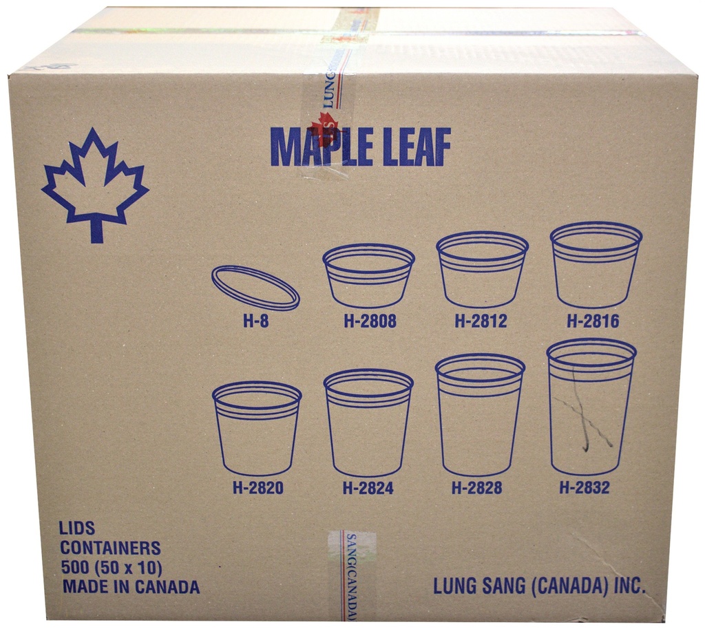 H-2832, 32oz Deli Containers (500PC) Maple Leaf