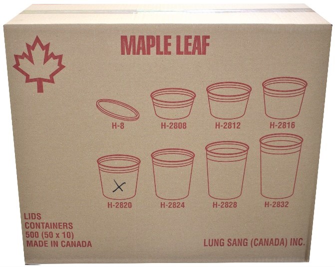 H-2820, 20oz Deli Containers (500PC) Maple Leaf