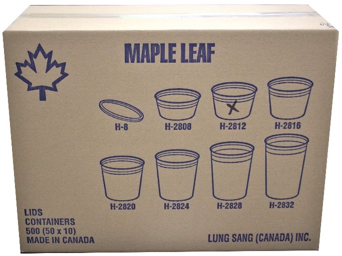 H-2812, 12oz Deli Containers (500PC) Maple Leaf