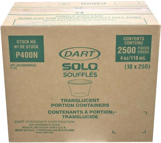 P400N, Translucent Portion Containers (2500PC) Dart