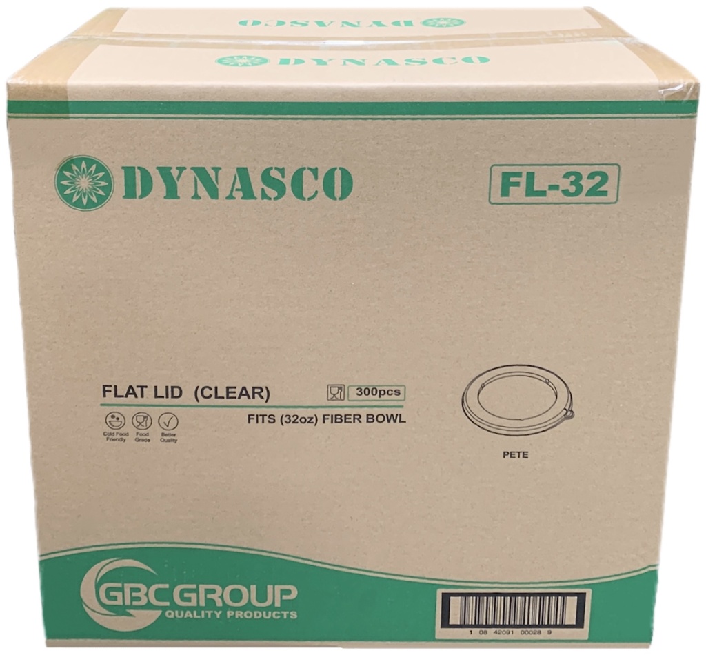 FL-32, Clear Flat Lids (300 PC) Dynasco