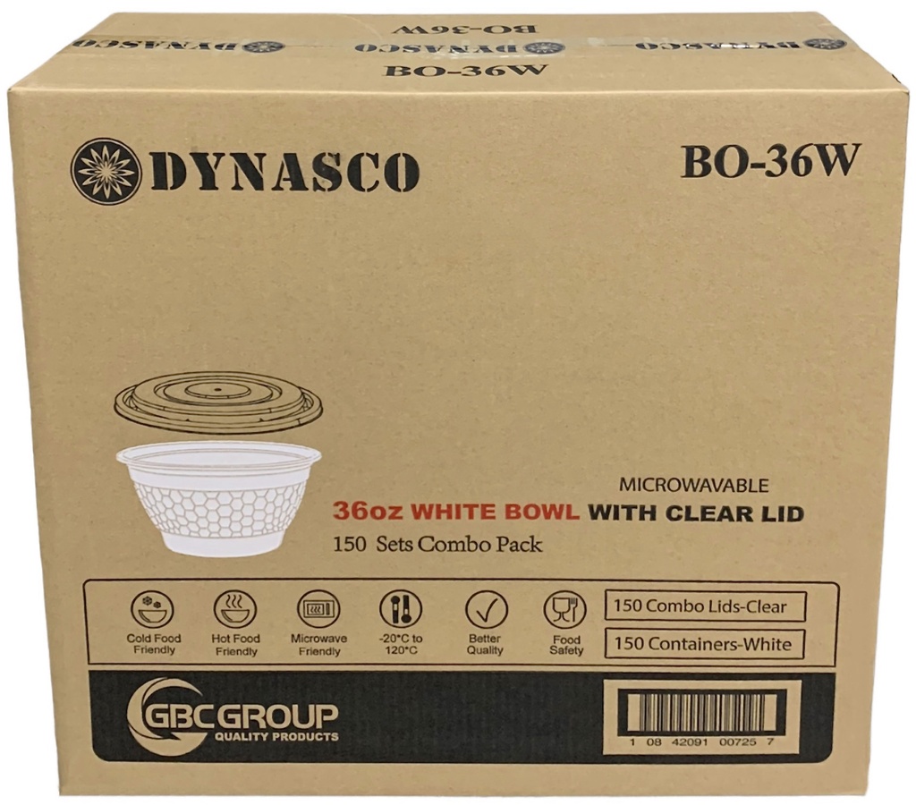 BO-36W, White Bowl Combo (150 SET) Dynasco