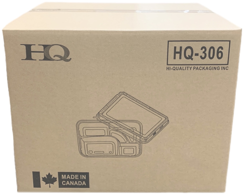 HQ-306, 5 Comp White Bento Box  (200 SET) Hi-Quality
