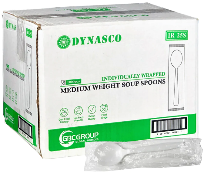 IR-25S, Wrapped Soup Spoons (1000PC) Dynasco