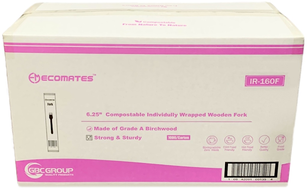 IR-160F, Wrapped Wooden Forks (1000 PC) Ecomates