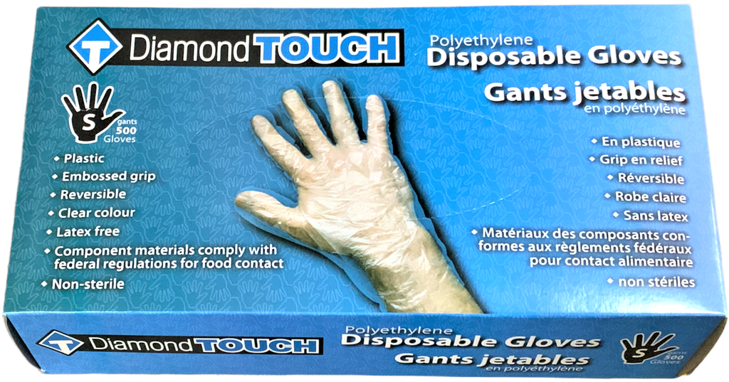 (S) Polyethylene Gloves (500 PC) Diamond Touch