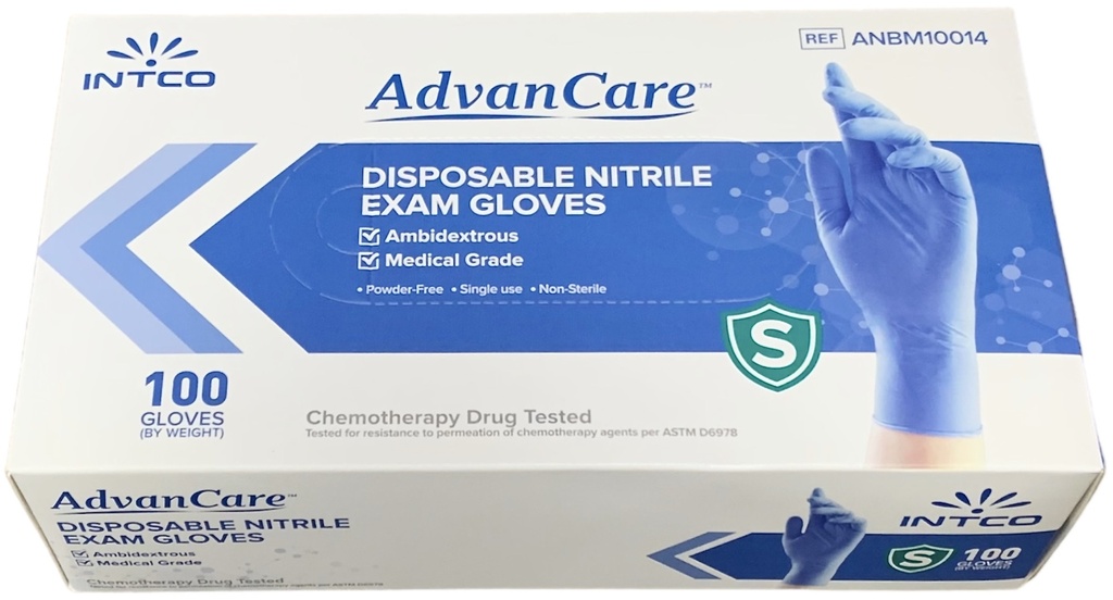 Blue (S) Nitrile Gloves (100 PC) Intco