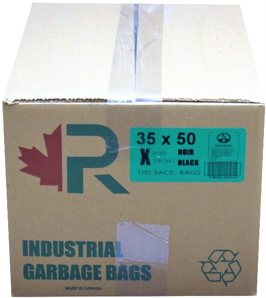 35x50 Ex-Strong Black Garbage Bags (100 PC) R.A.