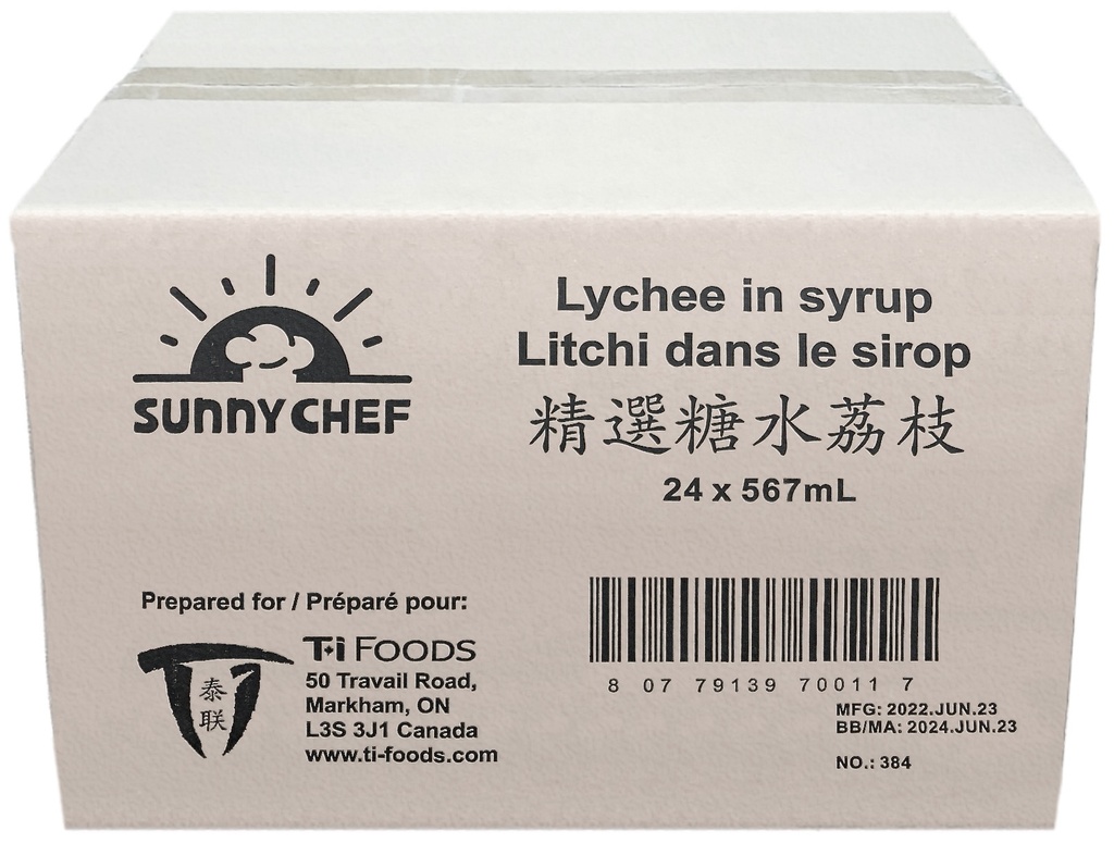 Lychee in Syrup (24x567 mL) Sunny Chef