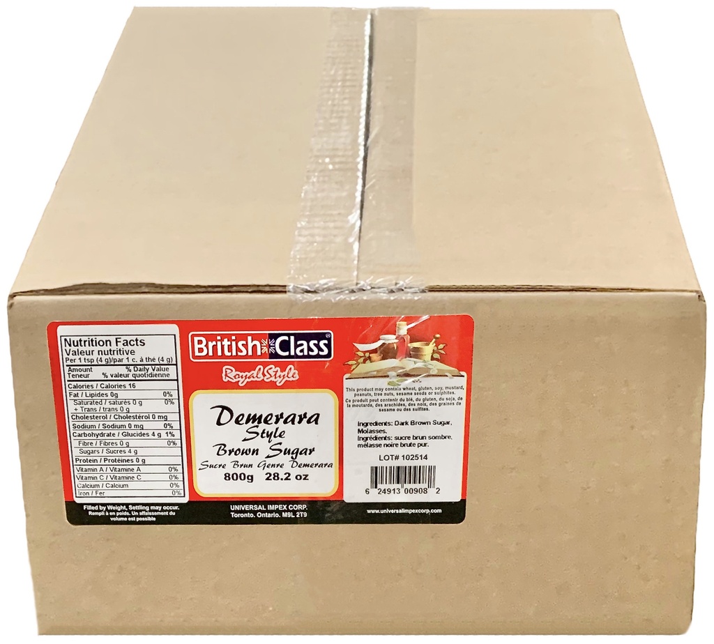 Demerara Style Brown Sugar (12x800 g) British Class
