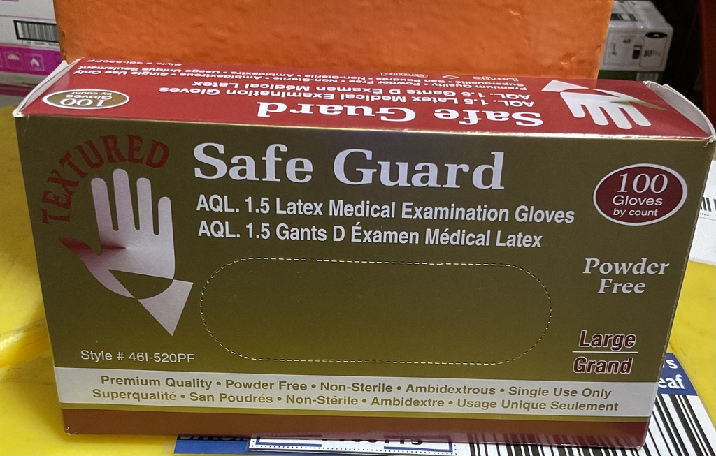 (L) Latex Gloves (100 PC) Safe Guard