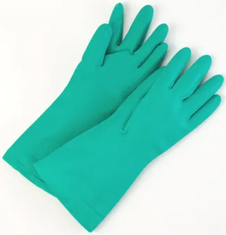 171-AF1800-SZ-8, Size 8, 13" Green Nitrile Gloves, 15Mil, Flocklined (12 PR) Wayne's Saftey