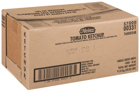 00331, Portion Ketchup (1000x8 mL) Heinz