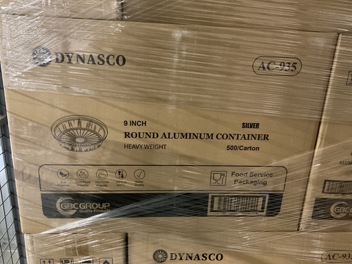 [*82024+1605] AC-935, 9” Round Aluminium Containers (500 pc) Dynasco