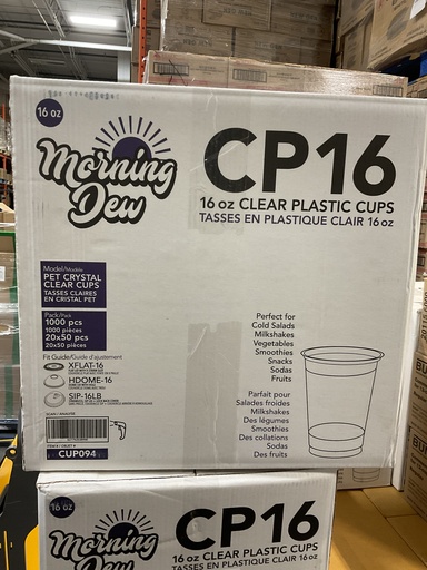 [*84614] CP16, 16oz Clear Cup (1000 PC) Morning Dew