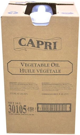 [*43101] 30105, Box Vegetable Oil (16 L) Capri